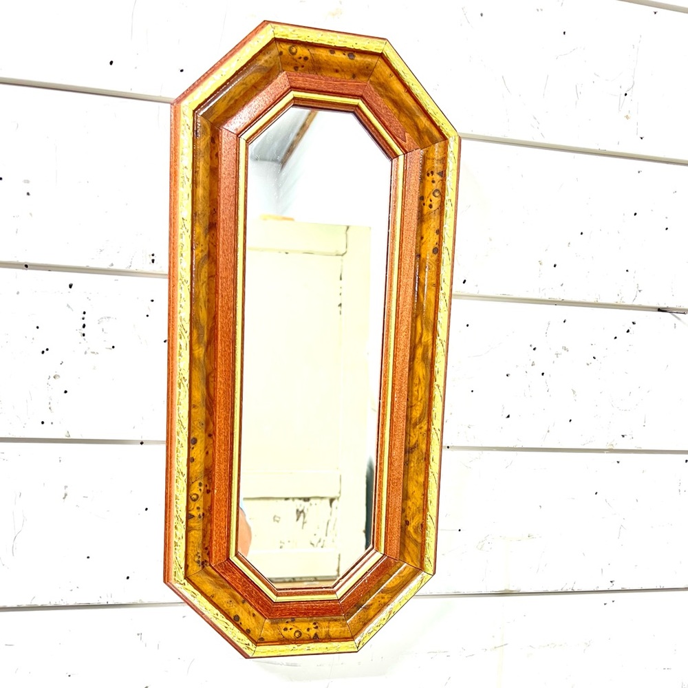 Vintage homco mirror gold brown retro wall decor